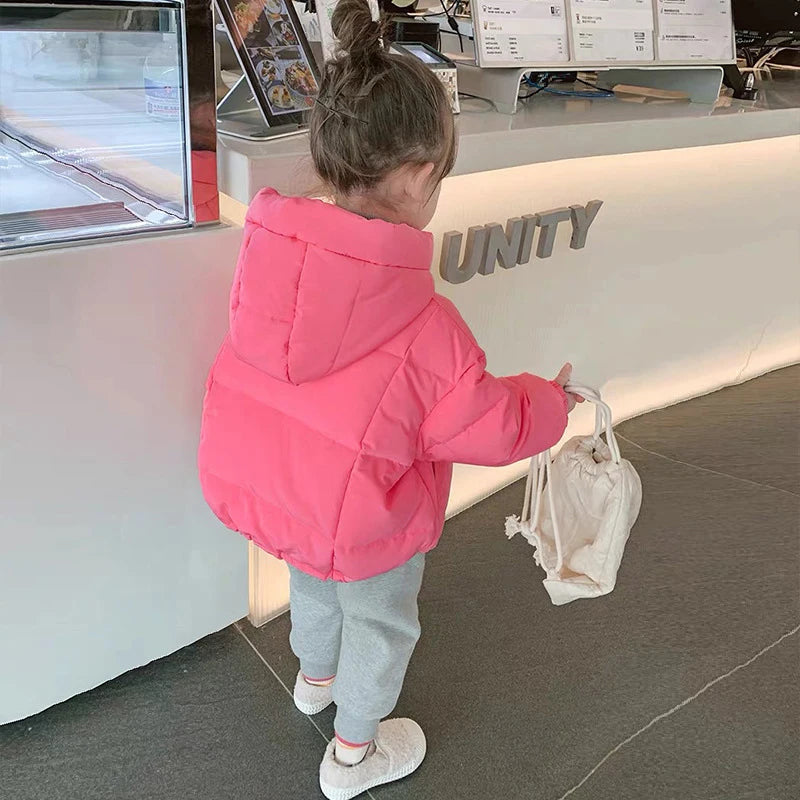 Kids Thick Padded Winter Coat Cotton Parka Warm Long Jacket