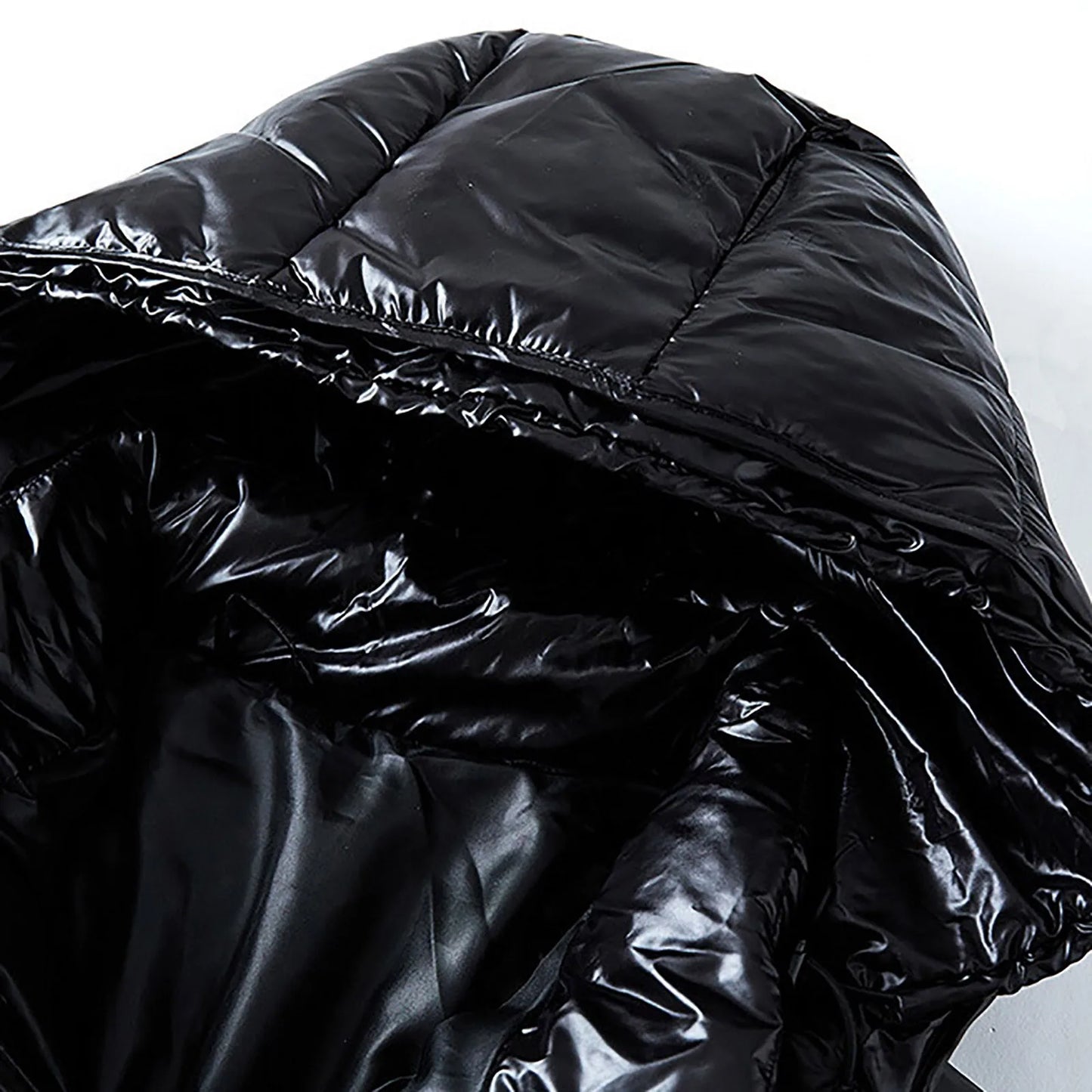 Men’s Glossy Hooded Puffer Jacket