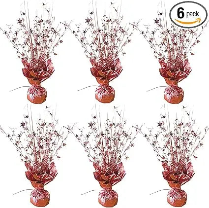 6 Pack Metallic Foil Spray Centerpiece Star Table Decoration Burst Table Centerpieces for Birthday Wedding Anniversary Graduation