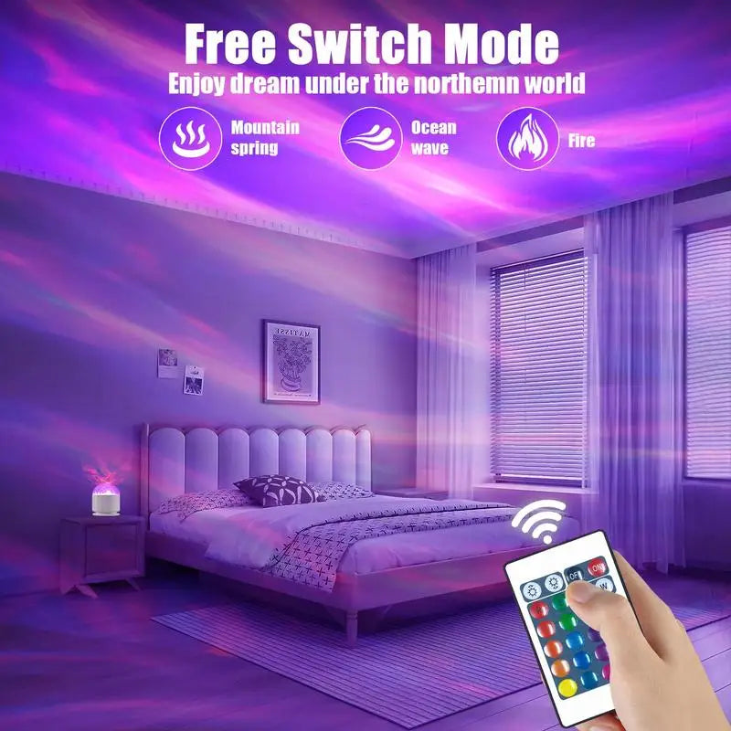 Ocean Wave Projector Lamp .3D Water Ripple Night Light with Remote Control & Color Changing Ambient Lighting