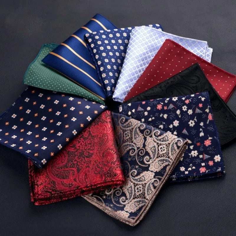 Men’s Designer Pocket Square Handkerchief Set. Elegant Suit Accessories