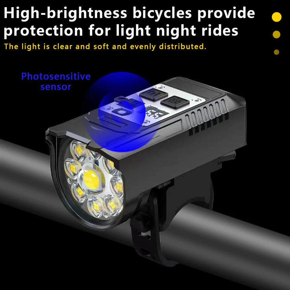 Cycling Light Super Bright Bicycle Front Light Rechargeable Bike Headlight Waterproof Bicycle Lights Flashlight Bike Accessories