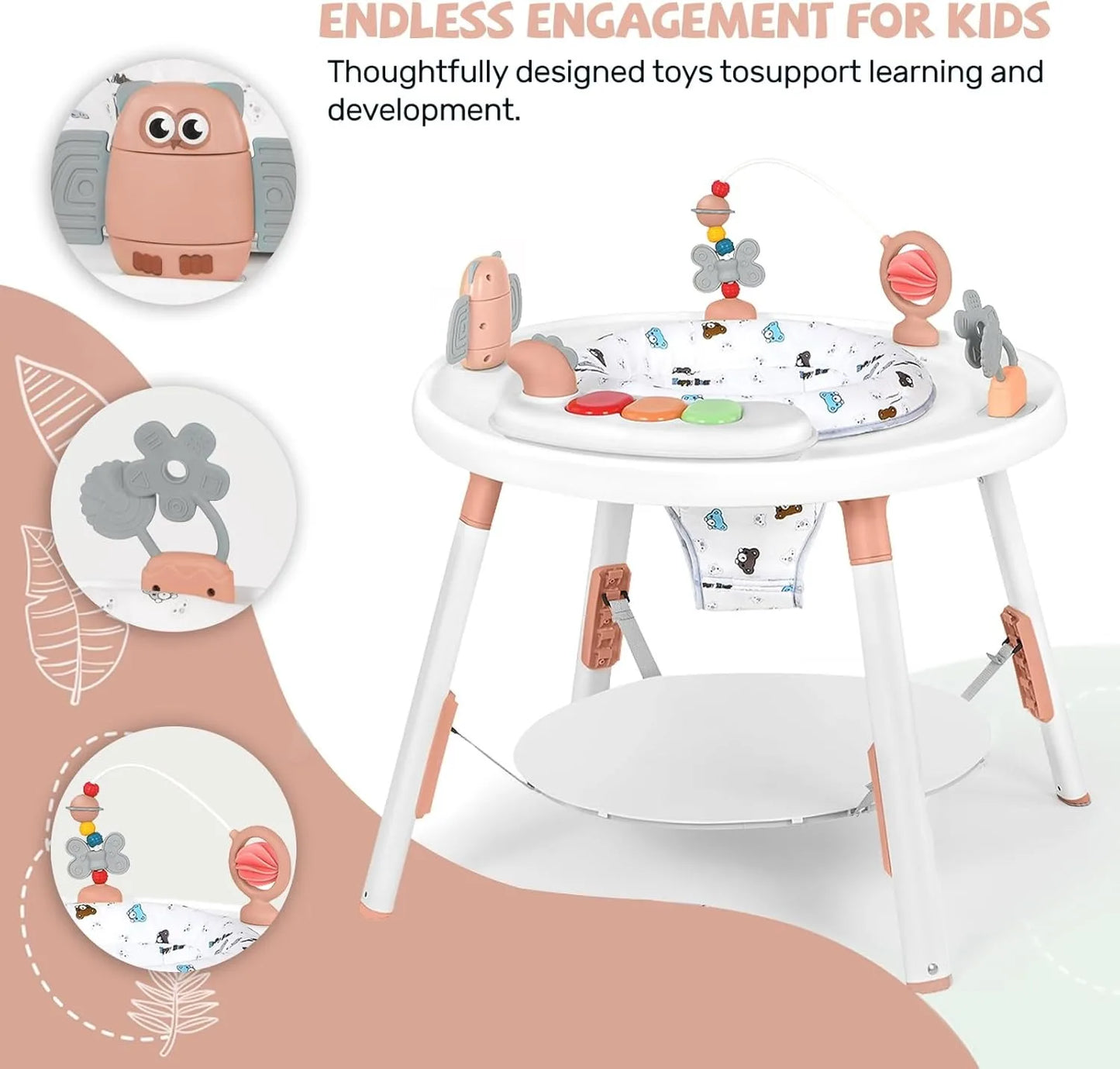 3 In 1 Baby Activity Center With 360 Degree Rotating Seat