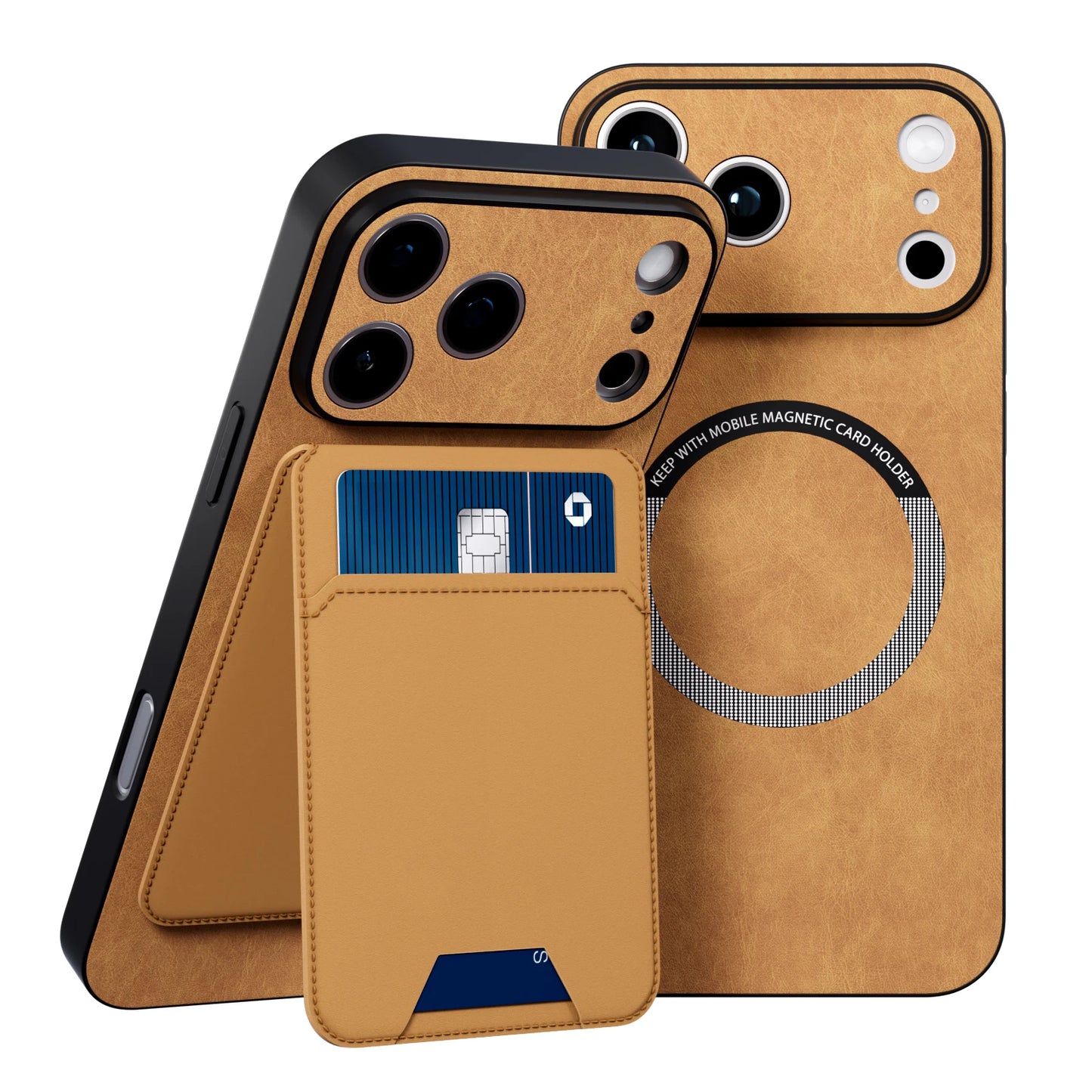 2-in-1 Magnetic Wallet Phone Case with Detachable Card Holder & Stand