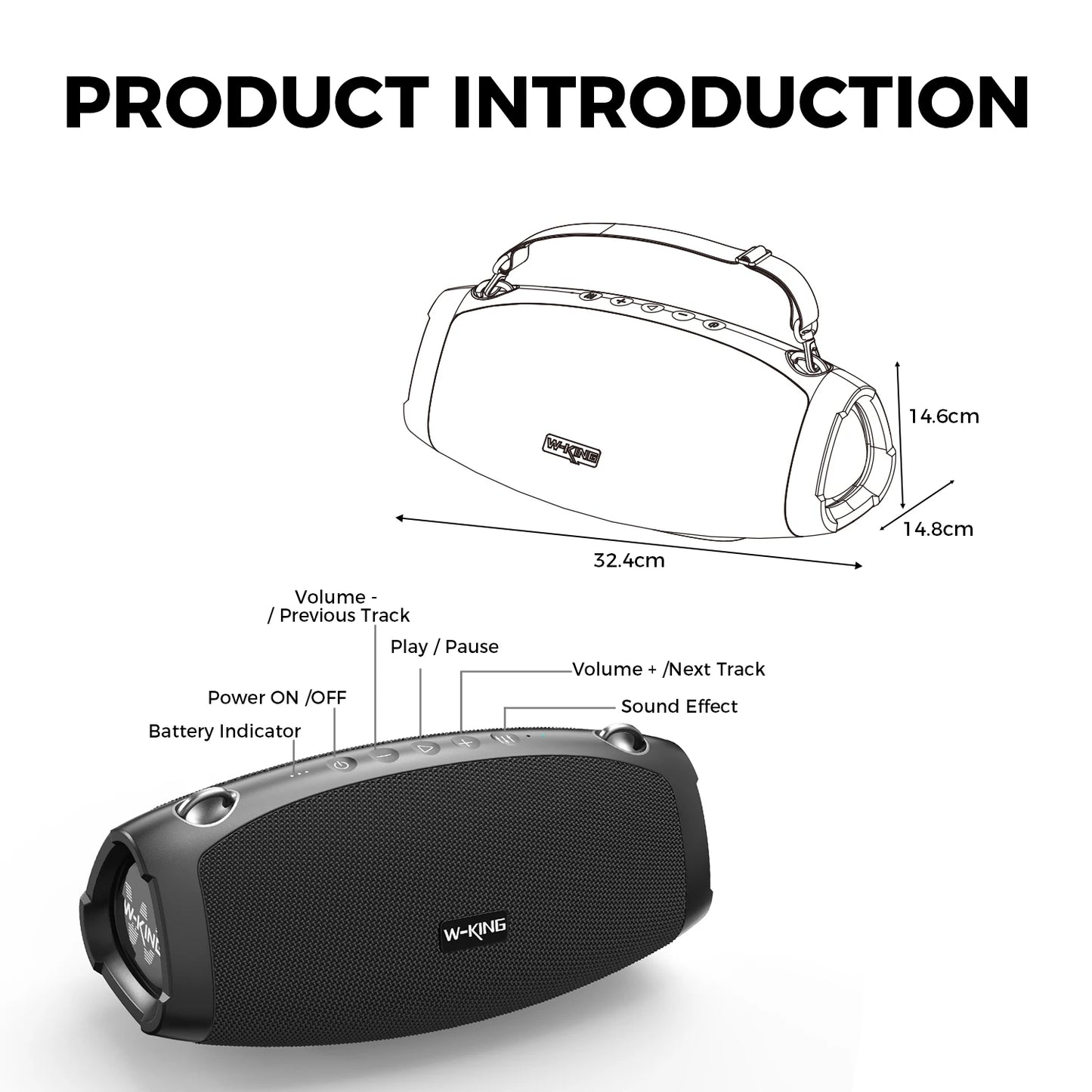 W-KING 70W Portable Bluetooth Speaker with Wireless Microphone, Deep Bass, Bluetooth 5.0 & IPX6 Waterproof