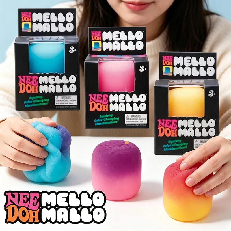 1–3 Piece Color-Changing Squishy Marshmallow Stress Ball.  Soft Sensory Fidget Toy for Kids & Adults