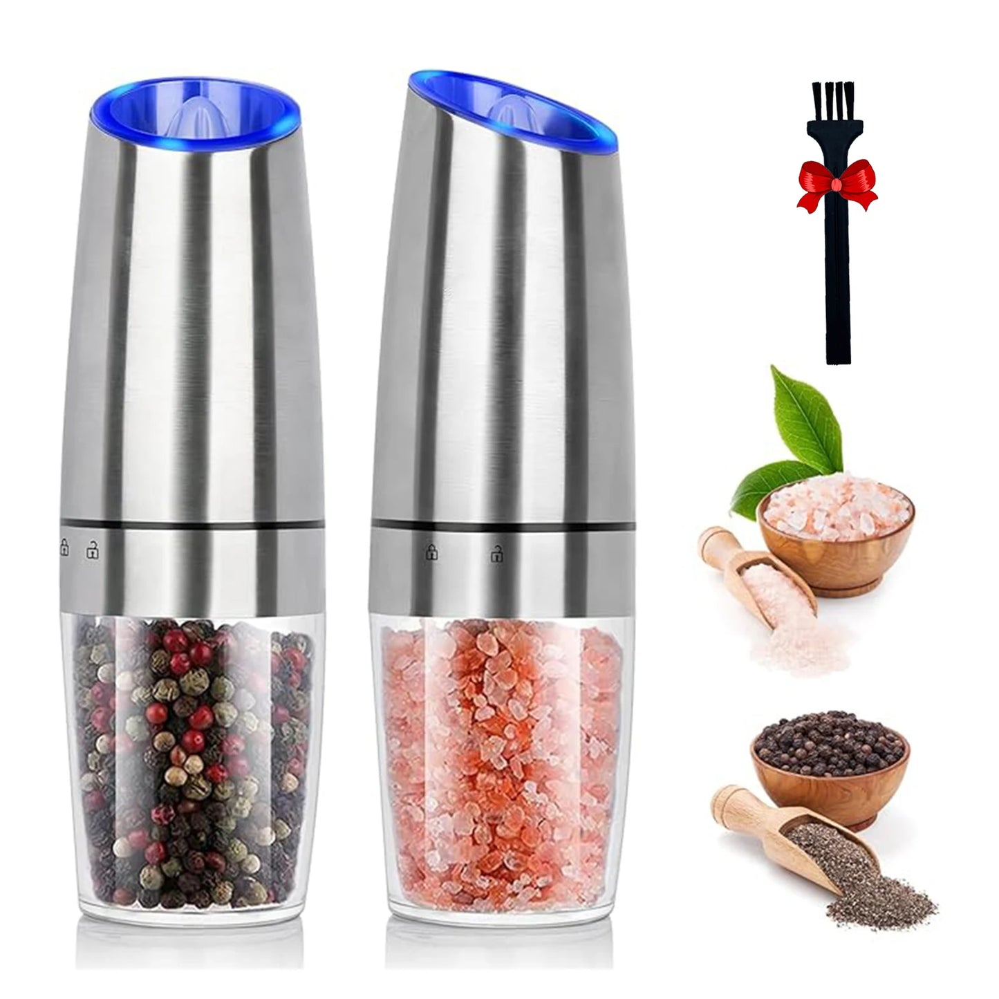 Automatic Gravity Electric Salt & Pepper Grinder Set