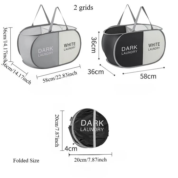 Large Foldable Laundry Sorting Hamper with Carry Handles