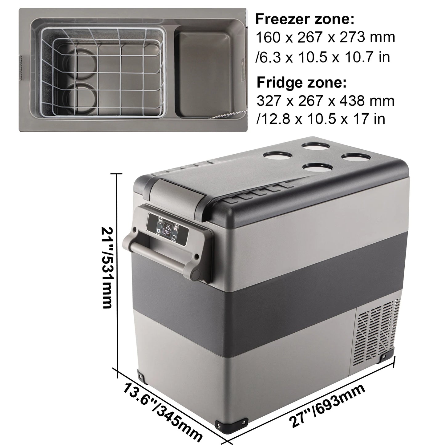 SucceBuy 15–55L Portable Electric Cooler. Compressor Refrigerator Freezer for Car, RV, Camping, Travel, Truck & Outdoor Adventures