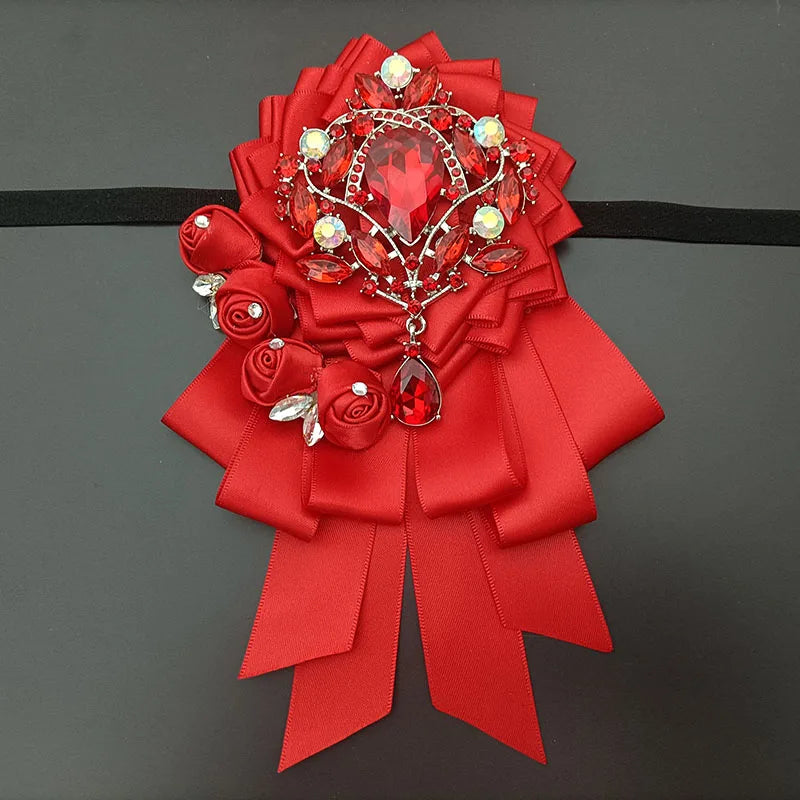 Luxury Handmade Jeweled Men’s Bow Tie | Premium Crystal Brooch Formal Wedding & Business Bow Tie