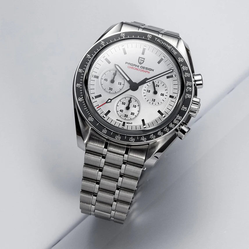 Men’s PAGANI DESIGN Watch – Stainless Steel Bracelet & Classic Round Dial