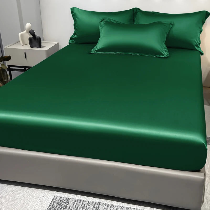 Luxury Satin Fitted Sheet .Silky Soft Deep Pocket Bedding