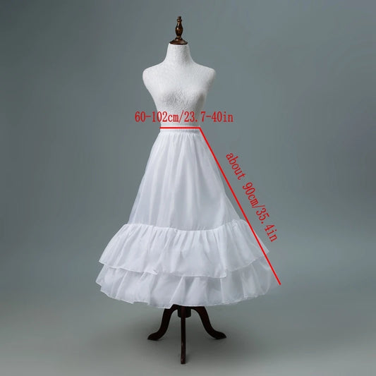 Full Shape Hoop Skirt 5 Ruffles Layers Ball Gown Petticoat Underskirt Slip for Wedding Dress Adjustable Waist