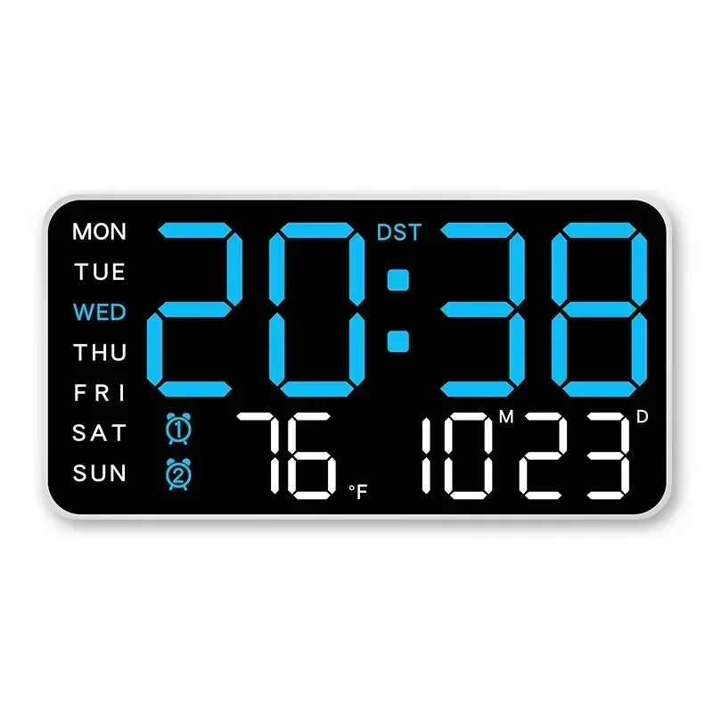 Extra Large LED Digital Wall Clock with Date.Temperature & Timer Display