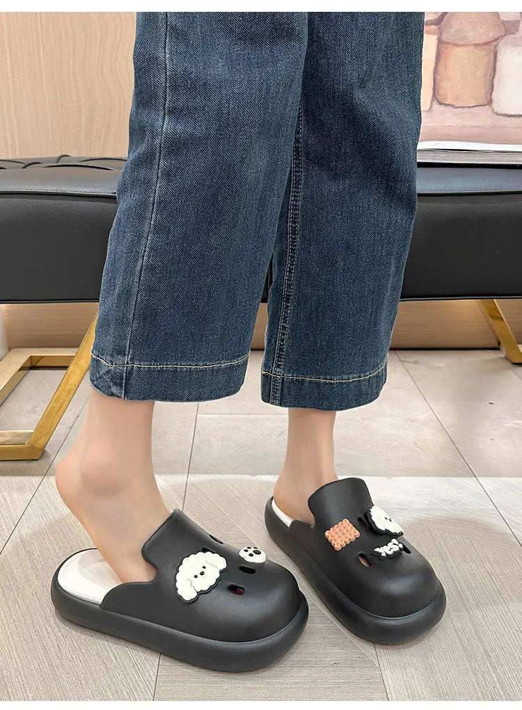 Cute Dog Cartoon Plush House Slippers for Men and Women