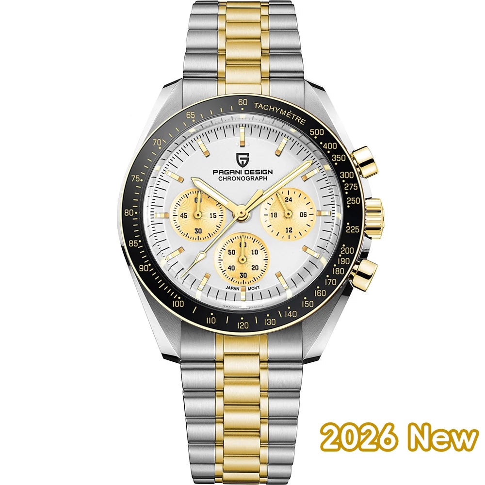 Men’s PAGANI DESIGN Watch – Stainless Steel Bracelet & Classic Round Dial