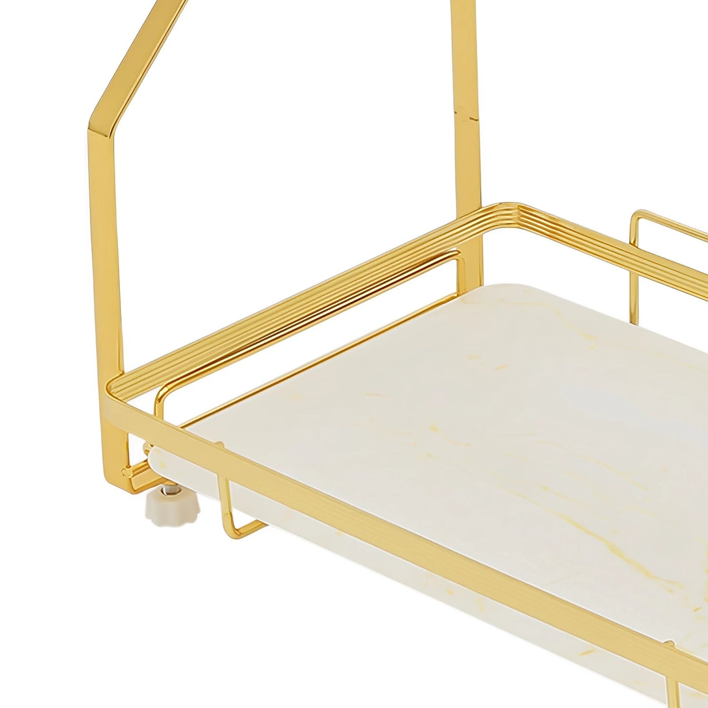 3 Tier Bathroom Countertop Organizer, Gold Bathroom Vanity Counter Organizer with Small Storage Basket for Skincare Makeup