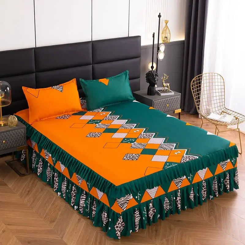 Bedroom Flat Sheets Bed Printed Fashion Modern Queen King Size Washed Cotton Comfortable Bedding Mattress Cover Bedspread New