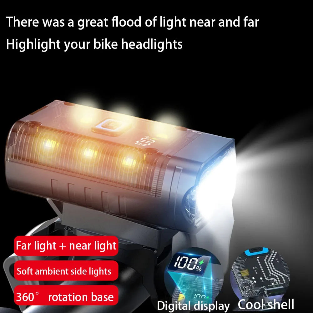 LED Bicycle Front Light IPX4 Rechargeable 360 Rotating