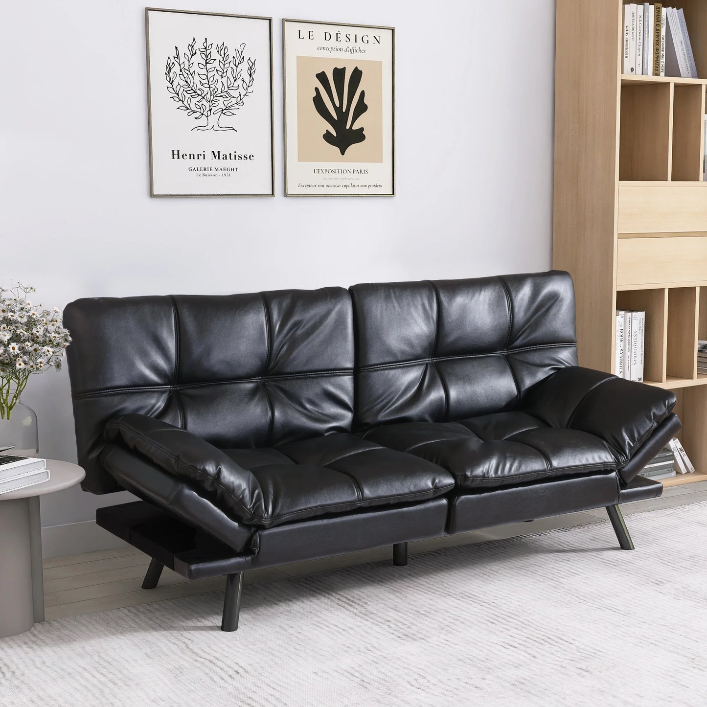 Hcore Futon Sofa Bed,Sleeper Convertible Futon Couch,Memory Foam Futon Couch,Convertible Loveseat Sofa Bed