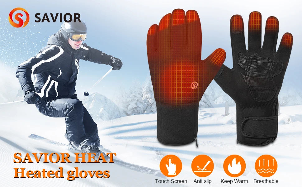 Savior Heat Heated Mittens Waterproof Skiing Gloves