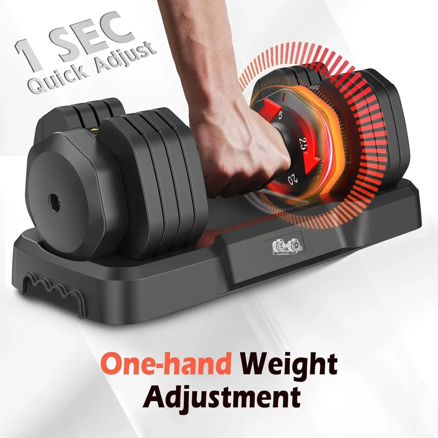 Adjustable Dumbbell Set 5LB–25LB Pair for Home Gym Strength Training