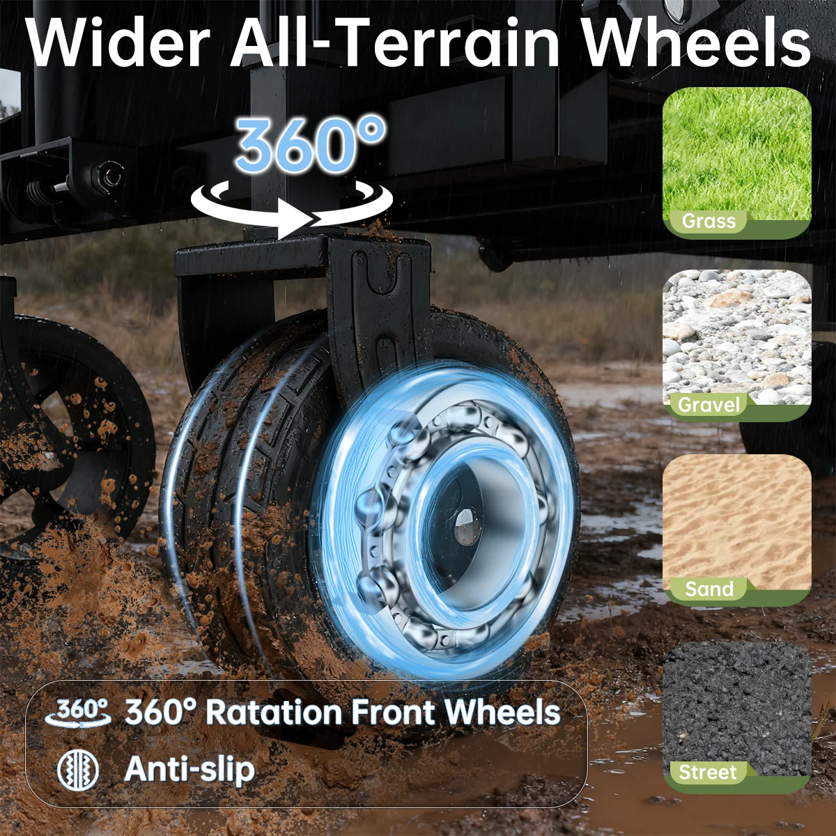 400 lb Heavy-Duty Collapsible Utility Wagon with All-Terrain Wheels