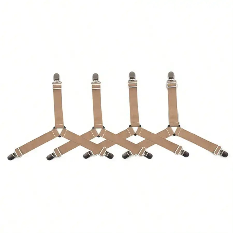 4-Piece Adjustable Bed Sheet Fastener Set .Triangle Mattress Sheet Clips