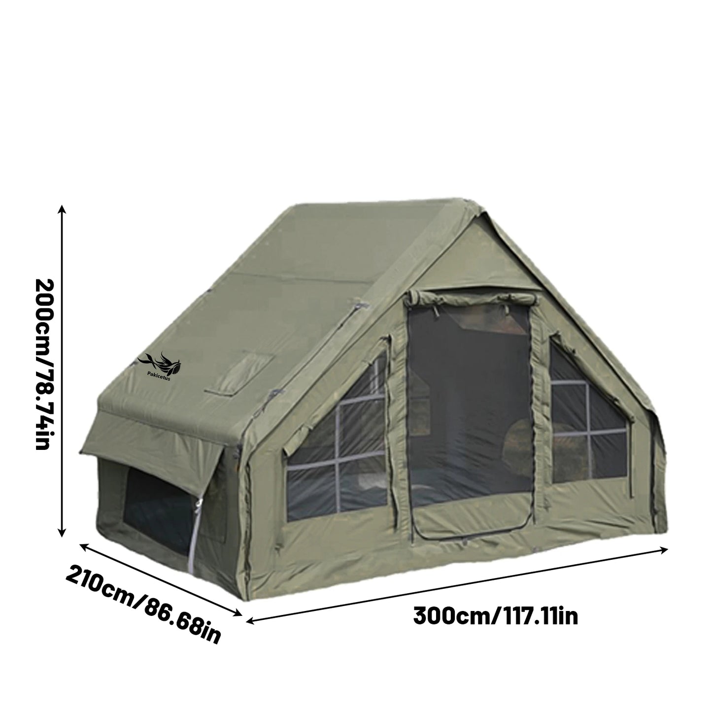 Large Inflatable Camping Tent with Skylight & Breathable Mesh Windows