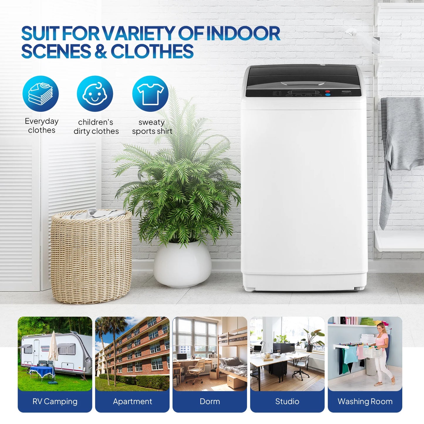 Compact Twin Tub Portable Washing Machine with Spin Dryer for Apartments, Dorms, RVs & Small Spaces