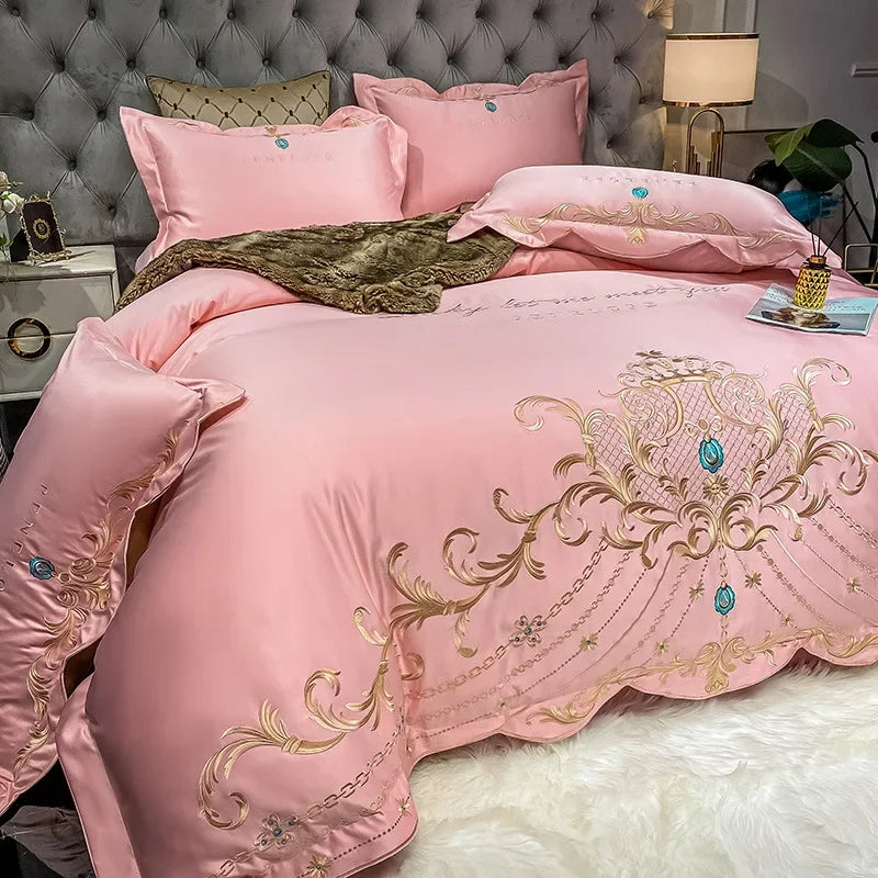 Luxury European-Style 100% Cotton 4-Piece Bedding Set