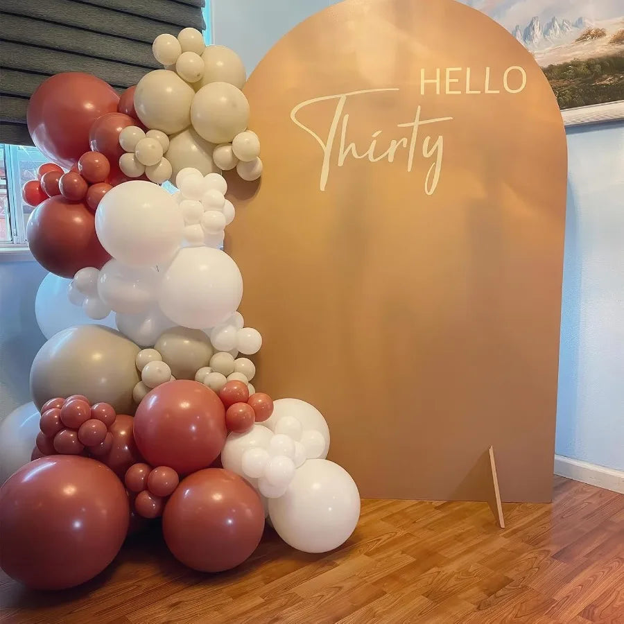 Brown Balloons Garland Arch Kit for Thanksgiving Fall Autumn Decorations Retro Brown Nude Balloons with Tan Ivory and Burnt Ora