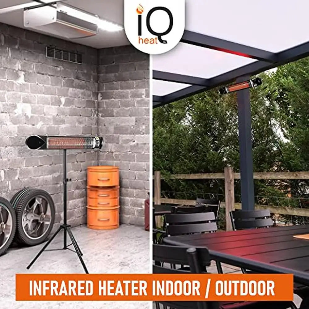 1500W Infrared Heater Portable Stand Up/ Wall Mount Electric Heater Whisper Quiet Clean Air Indoor Outdoor Safe Use Timer Remote