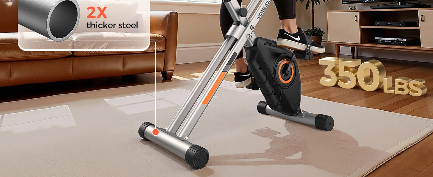 Foldable Exercise Bike for Home Cardio Workouts with Adjustable Resistance