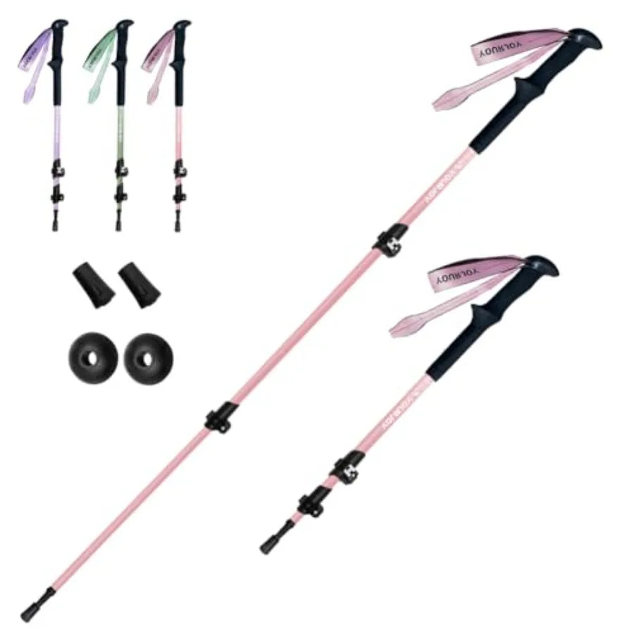 Adjustable Lightweight Hiking Poles Set . Trekking Poles for Hiking, Backpacking & Outdoor Adventures