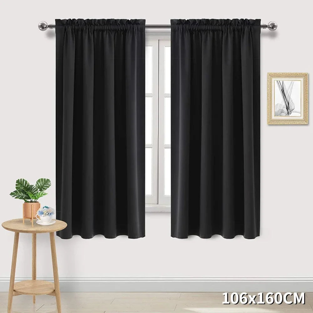 Modern Thermal Blackout Curtains .Elegant Room Darkening Window Panels