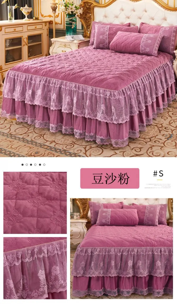 Elegant 3-Piece Lace Fitted Bedspread Set