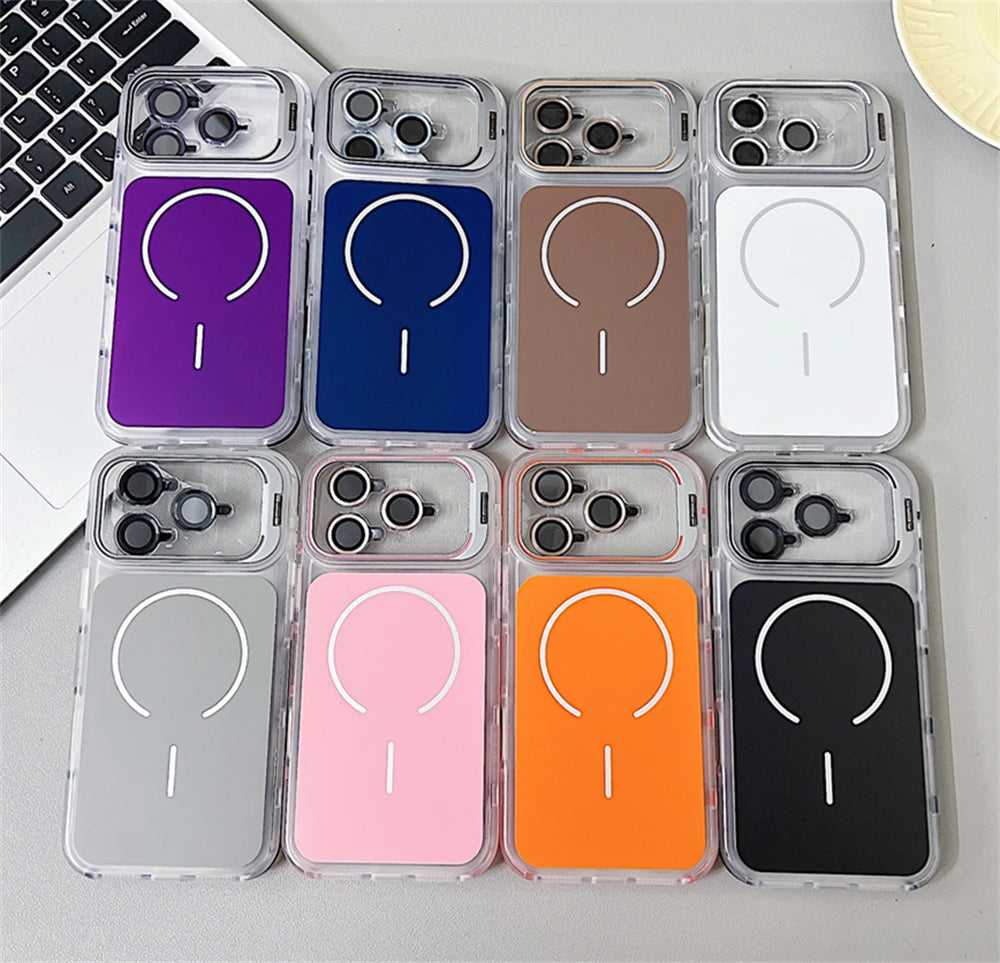 Matte Magnetic Shockproof Phone Case with Protective Bumper