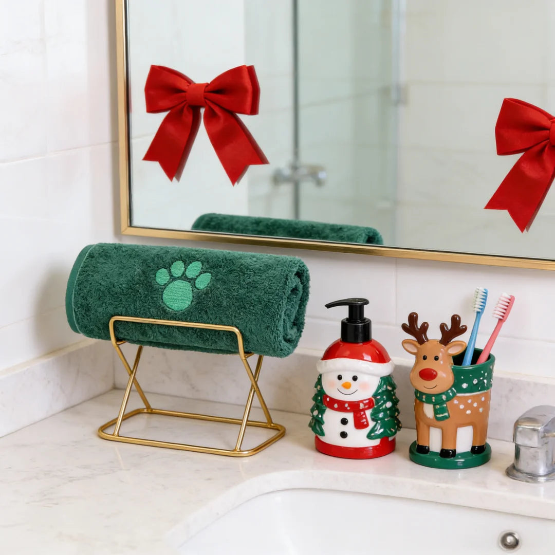 Ultra Absorbent Christmas Pet Bath Towel for Dogs and Cats