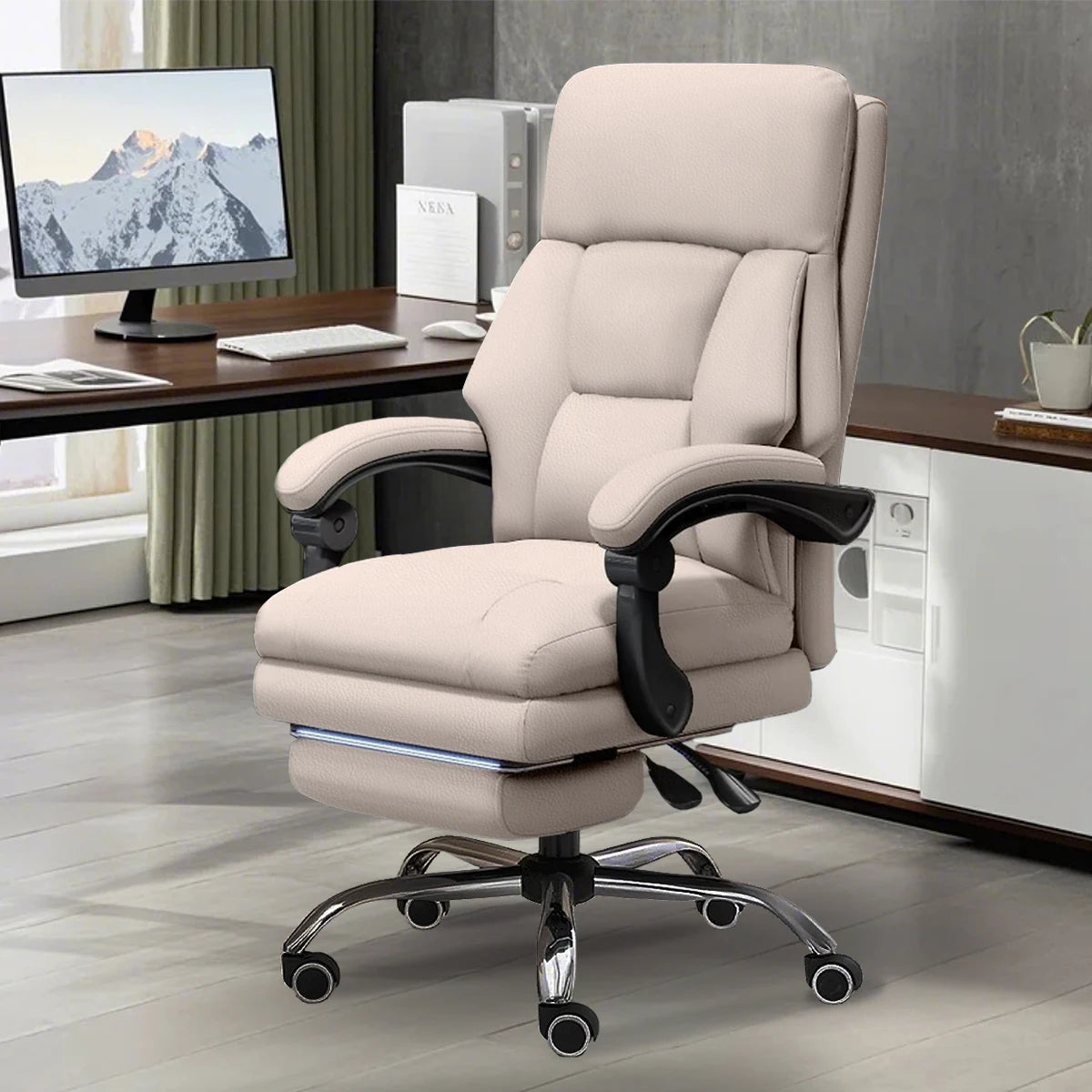 High Back Office Chair Executive Desk Chair with Foot Rest Comfortable Computer Gaming Chairs Swivel Work Chair