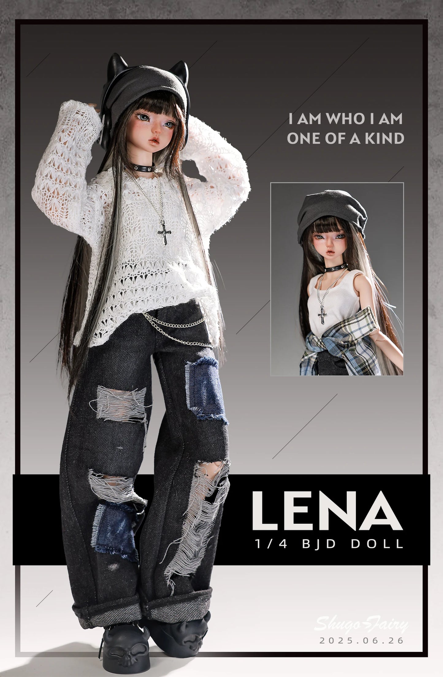 Lena F Bjd Doll 1/4 Bariy Body Lazy Pure Modern Street Daily Outfit Toys Korean Cool Music Producer Resin Shugafairy Full Set