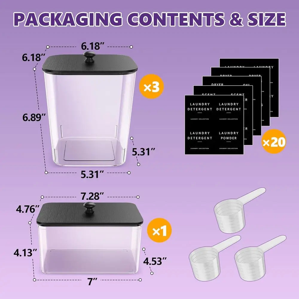 Clear Multi Compartment Storage Organizer Stackable Kitchen &amp; Home Storage Container Set
