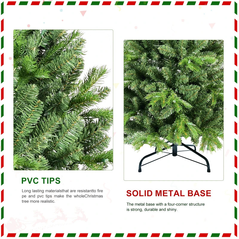 7FT Full-Bodied Artificial Christmas Tree with 1,375 PE & PVC Tips .Premium Hinged Holiday Tree