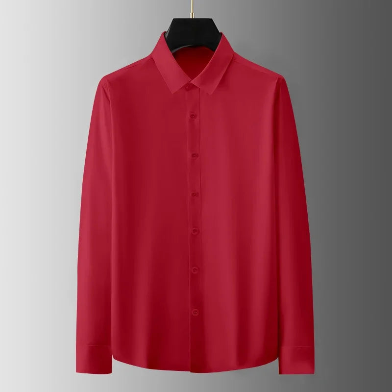 Men’s Casual Long Sleeve Business Shirt. Wrinkle Resistant Slim Fit Dress Shirt