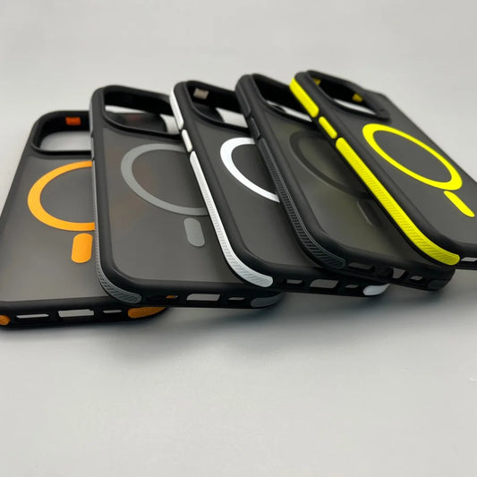 Magnetic Luxury Matte Translucent Armor Shockproof Phone Case For iPhone Samsung