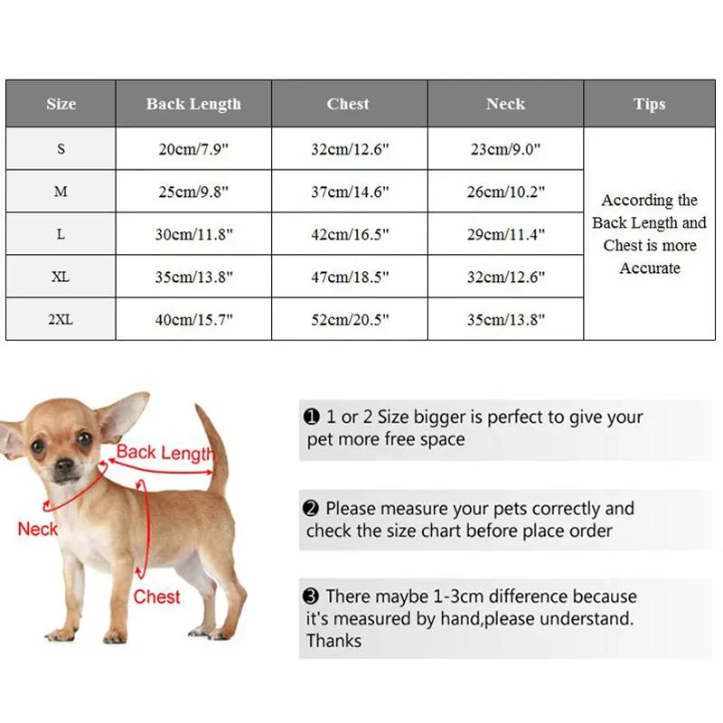 Winter Dog Coat For Small Dogs Chihuahua Shih Tzu Clothing