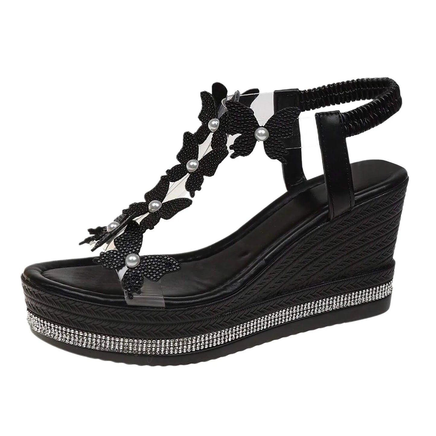 Elegant Butterfly Wedge Heel Sandals for Women
