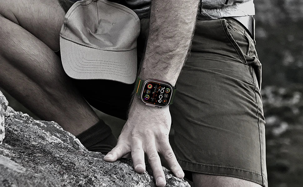 Parachute Nylon Apple Watch Band .Rugged Adjustable Strap Compatible with 40mm–49mm Models