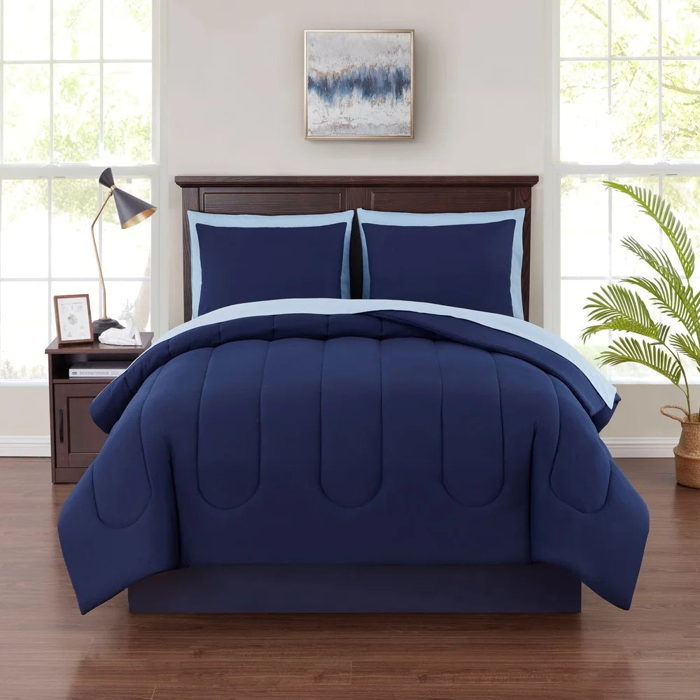 7 Piece Reversible Bed In A Bag Comforter Polyester Queen