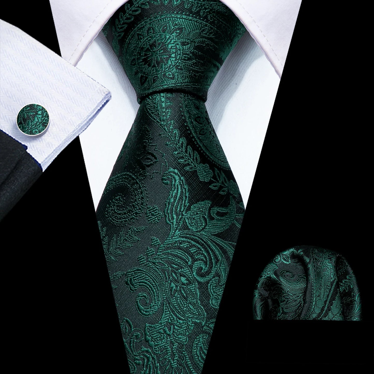 Men’s Luxury Brown Floral Silk Necktie .Elegant Wedding, Business & Formal Dress Tie